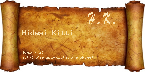 Hidasi Kitti névjegykártya